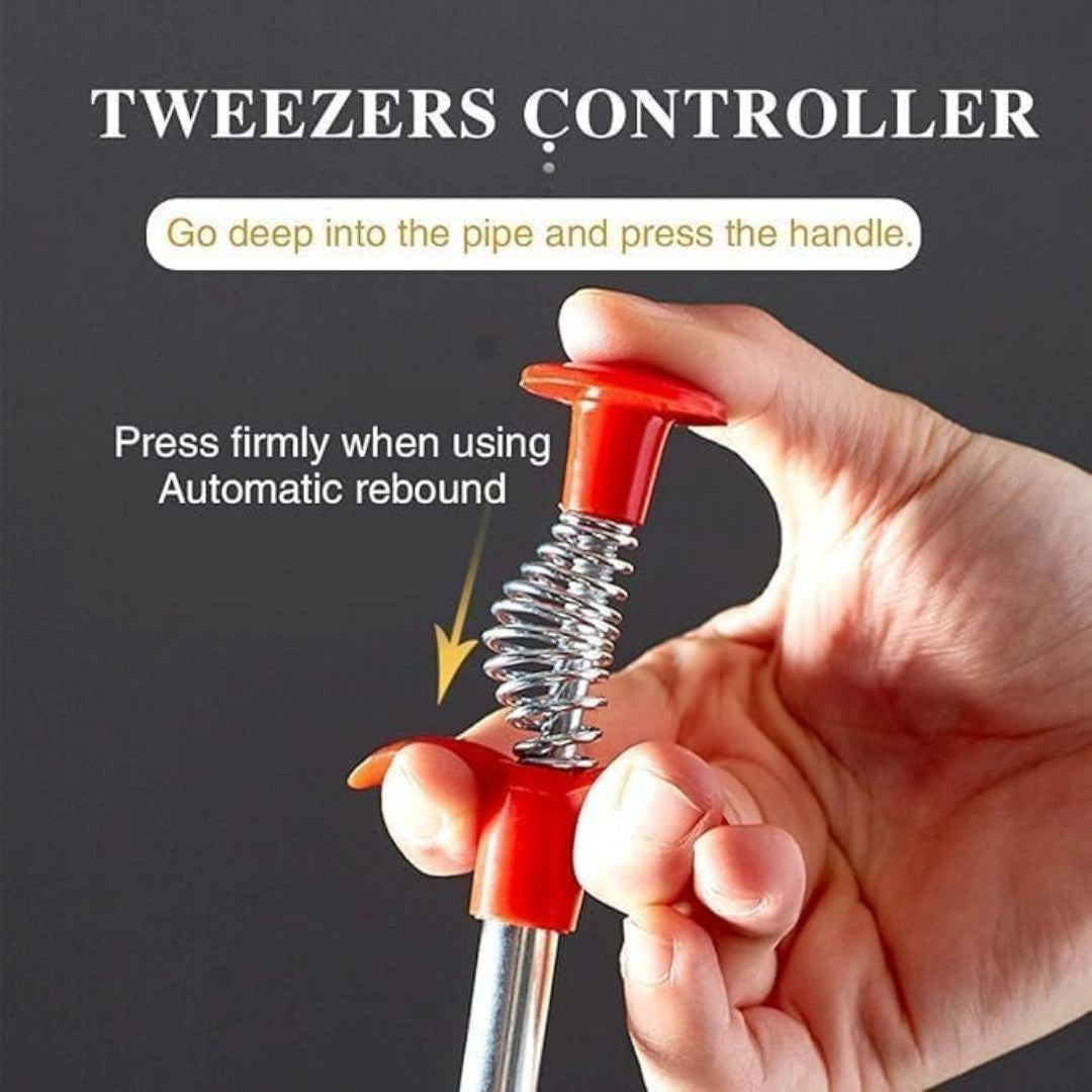 Flexible drain tool inserted into sink pipe